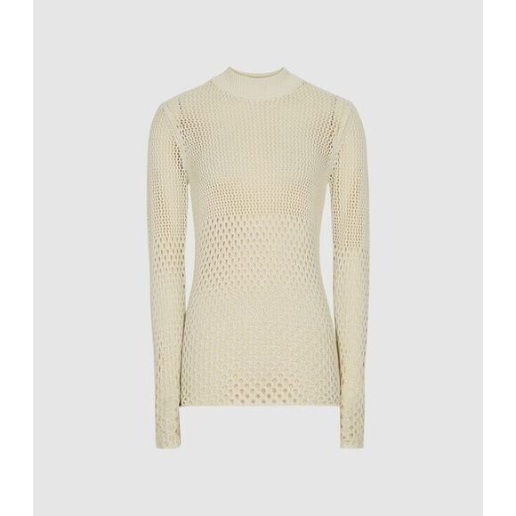 REISS Roni Open-Knit Jumper Pullover Sweater Crewneck in Natural Size S NWT - Picture 6 of 13